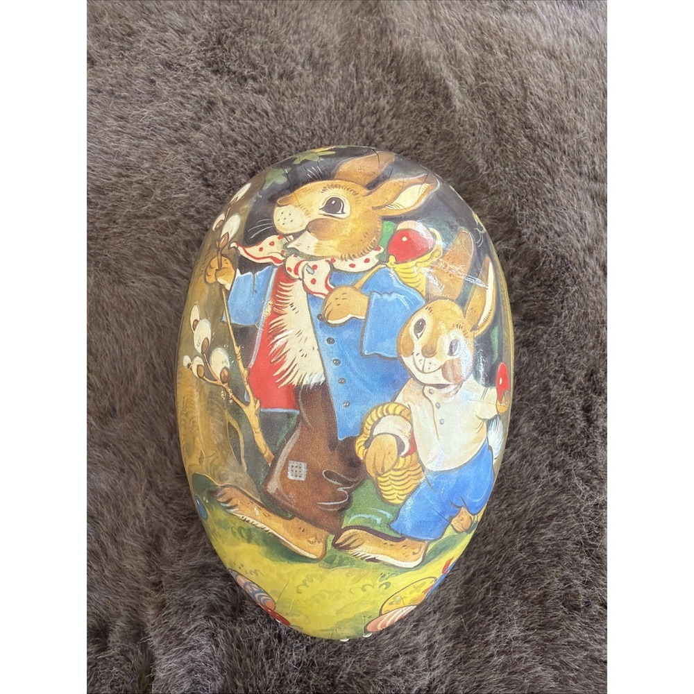 Large Nestler 6" Paper Mache Easter Egg Candy Container Germany